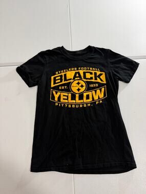Fanatics Pittsburgh Steelers Mens Graphic T-Shirt S Black Yellow NFL Tee